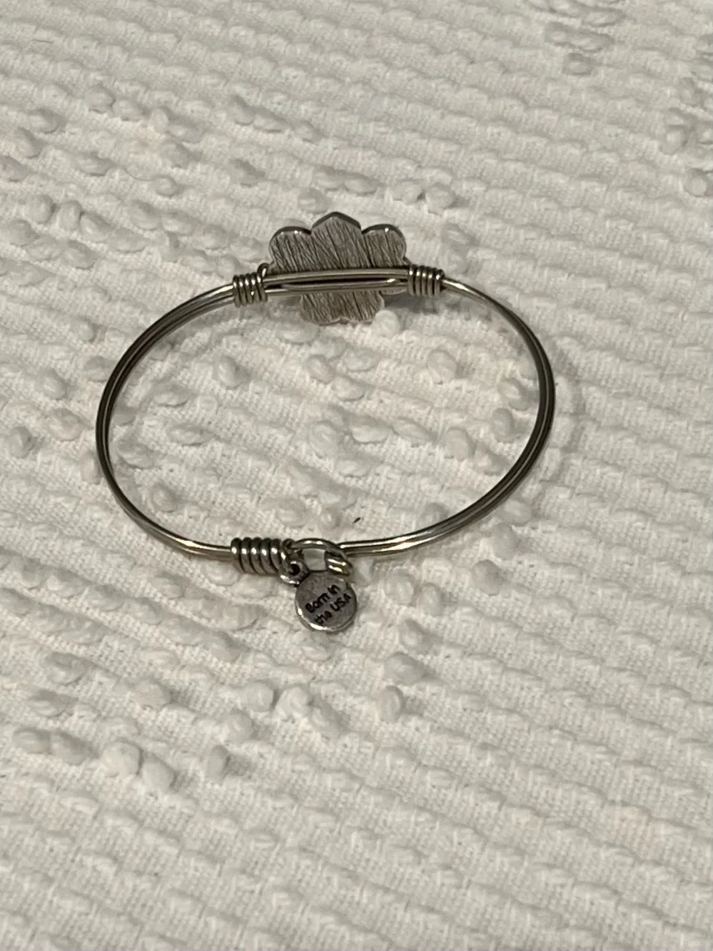 Luca + Danni Celtic Shamrock Bangle Bracelet, IOB, Petite, Silver Tone, USA Made